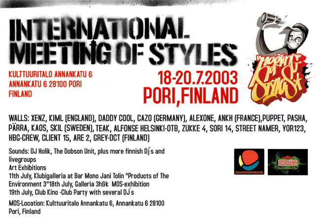 11-13 July 2003, Pori (Finland) 3 - Meeting of Styles: International Street Art & Graffiti POR03fly1 - Meeting of Styles: International Street Art & Graffiti