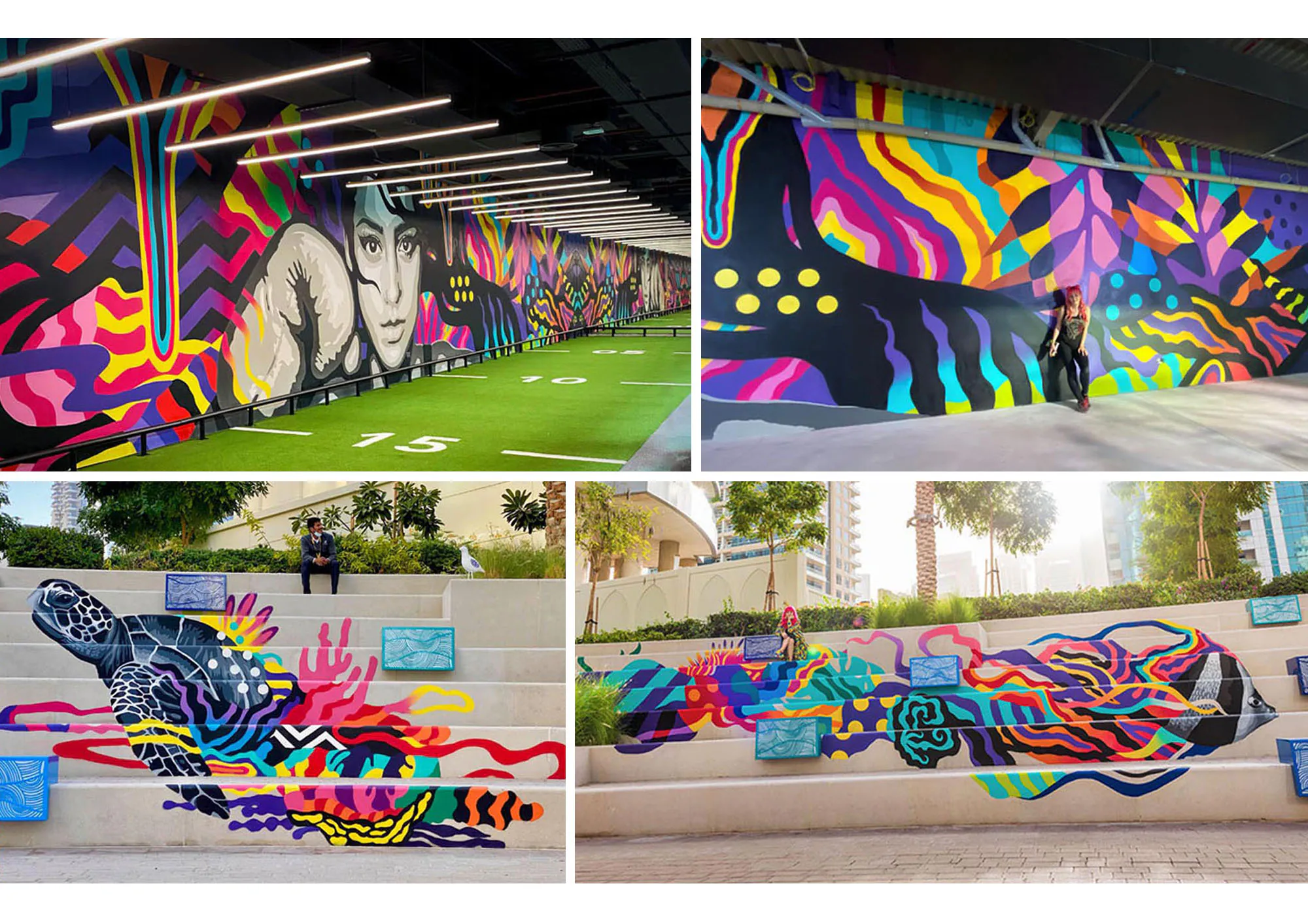 Dina Saadi murals in UAE