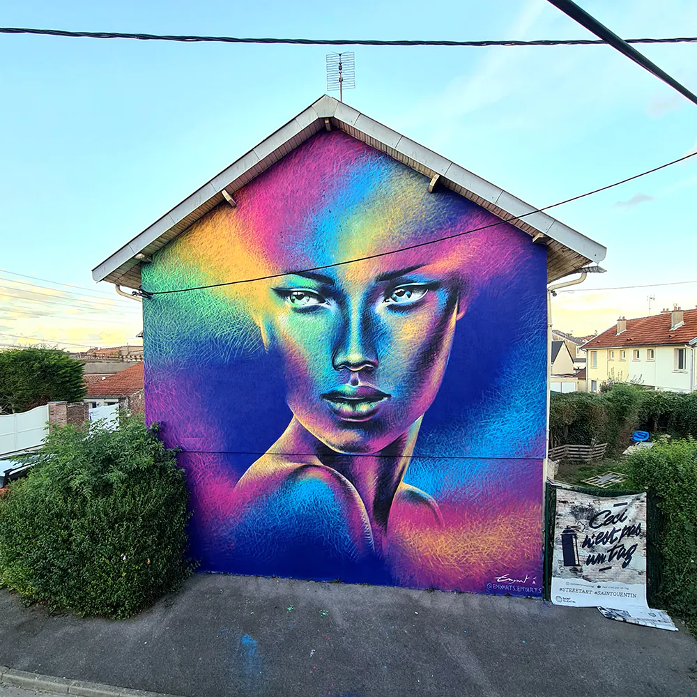 EMYARTS.FESTIVAL SAINT QUENTIN 2022.PAINTINGS.FACADE BD 2