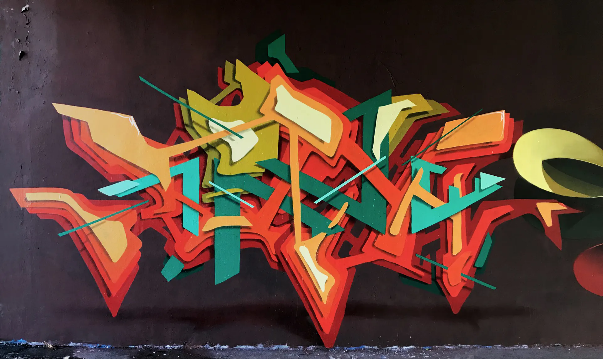 JE73 2019 spray on wall 3X6m Milan Italy