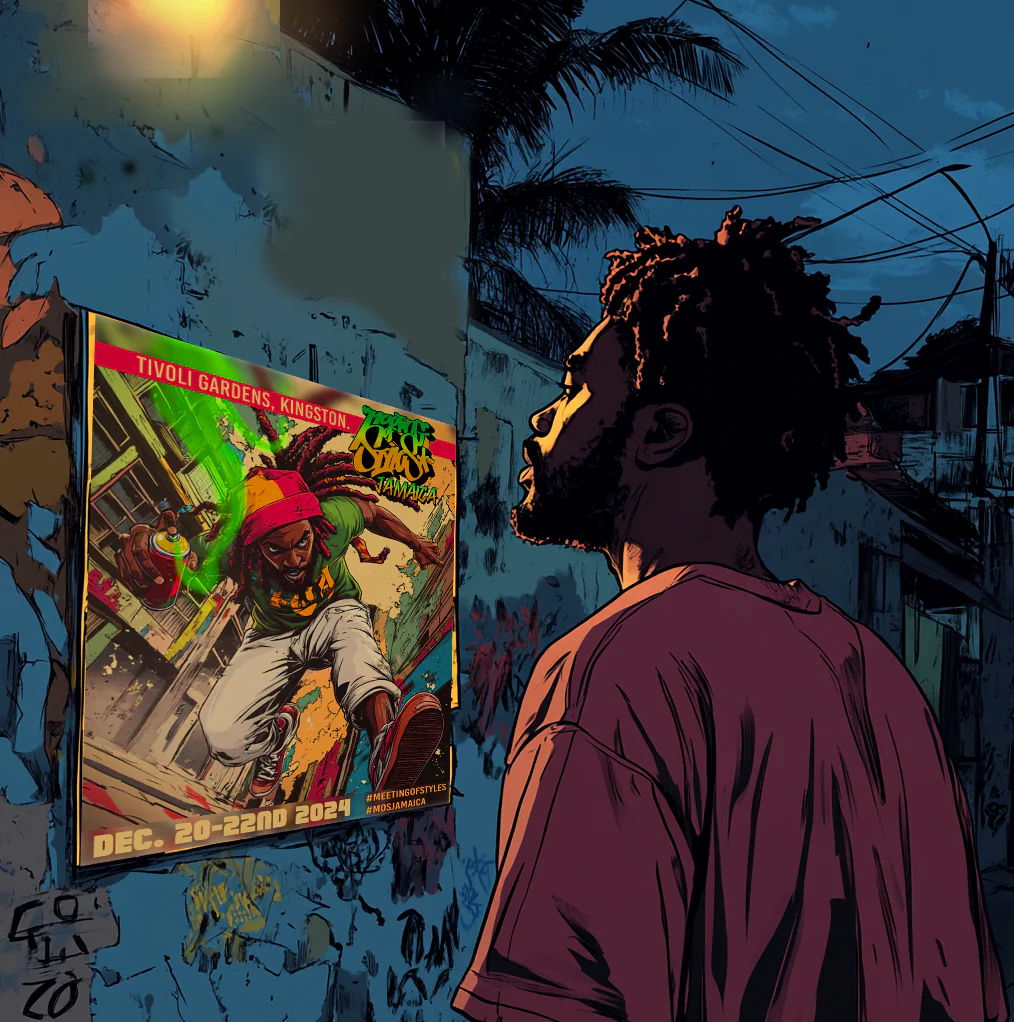 aero808 a Jamaican man looks at his mural he painted in the nig eafa73b5 77ee 4f7d aa4b 00f5d41f1734 - Meeting of Styles: International Street Art & Graffiti