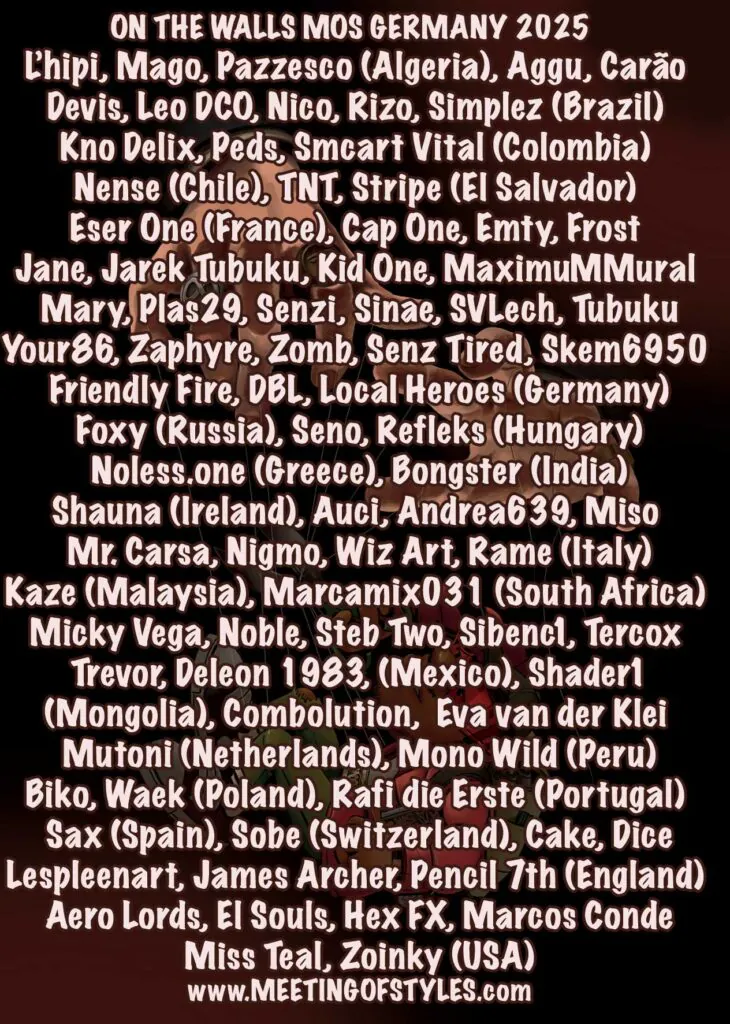 WSB25 fly line up walls ult - Meeting of Styles: International Street Art & Graffiti